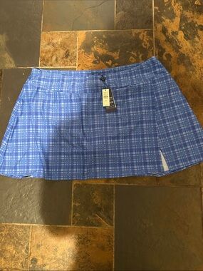 Talbots Blue Plaid Mini Skirt